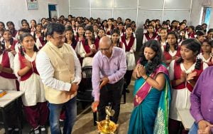 Psychographic Society - Vikas Kumar in Kasturba School Patratu for career counseling