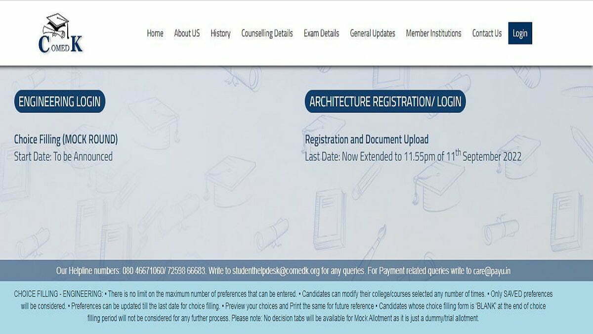 Psychographic Society - COMEDK Architecture Counselling 2022: Registration Deadline Extended, Apply Till September 11