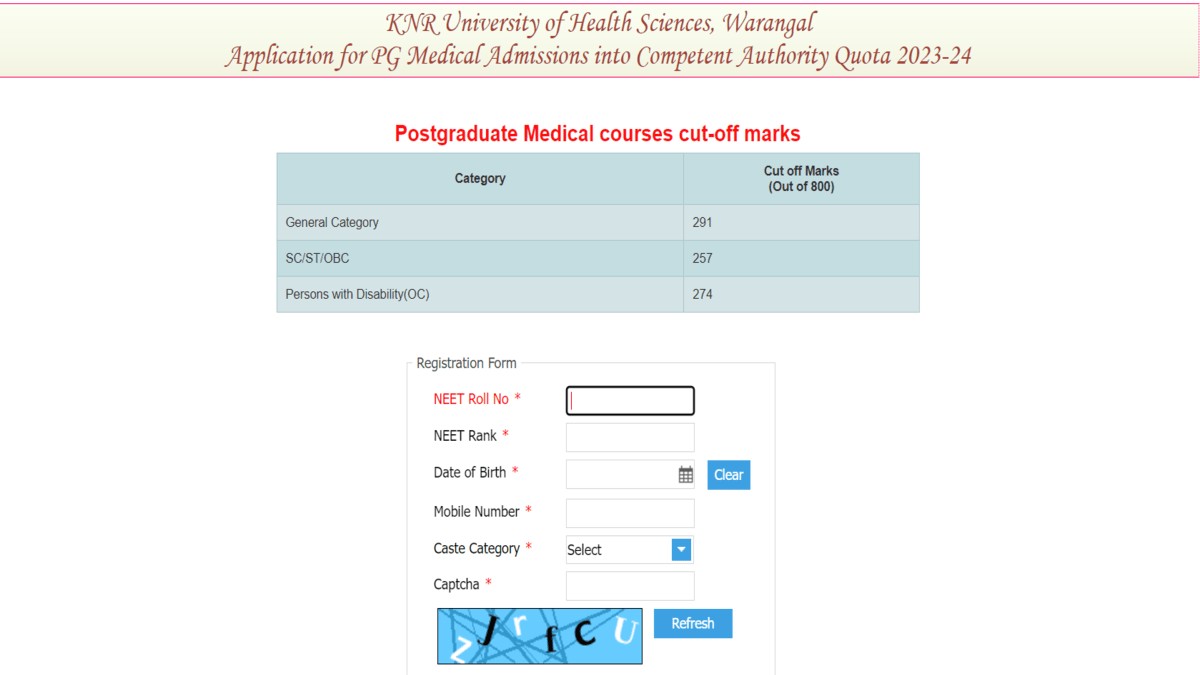 Psychographic Society - Telangana NEET PG counselling 2023 registration begins for management quota seats