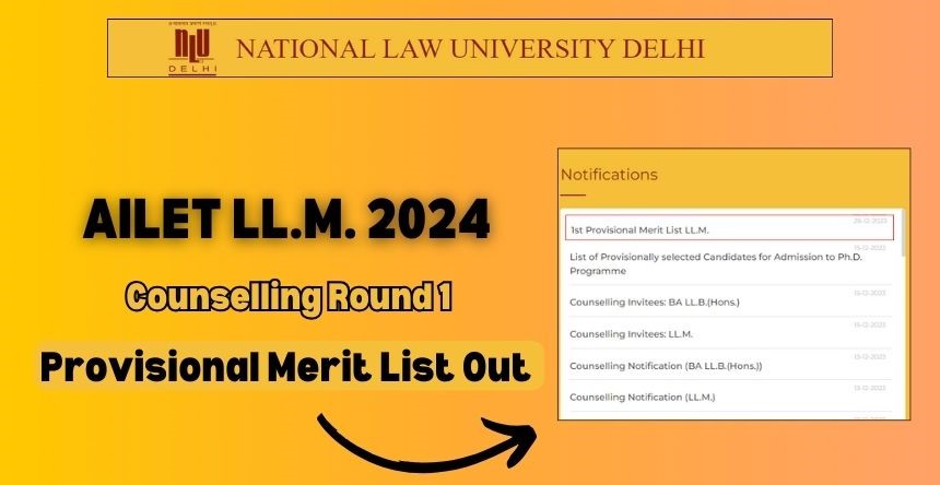 Psychographic Society - AILET LLM 2024 round 1 seat allotment result today at nationallawuniversitydelhi.in