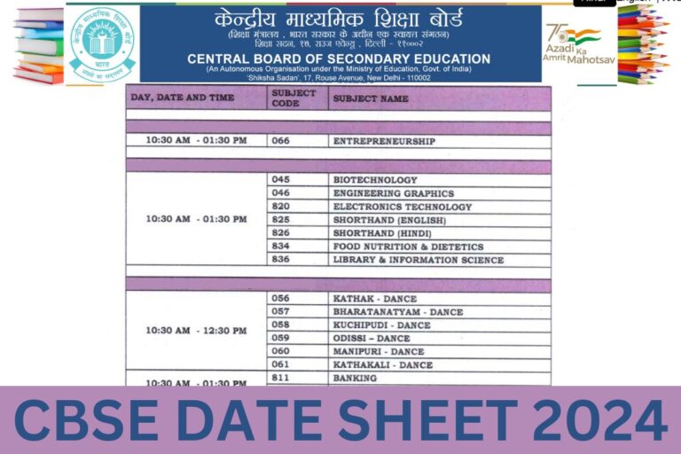 Psychographic Society - CBSE 10th, 12th date sheet 2024 revised; new exam dates for minor subjects CBSE 10th, 12th date sheet 2024 revised; new exam dates for minor subjects