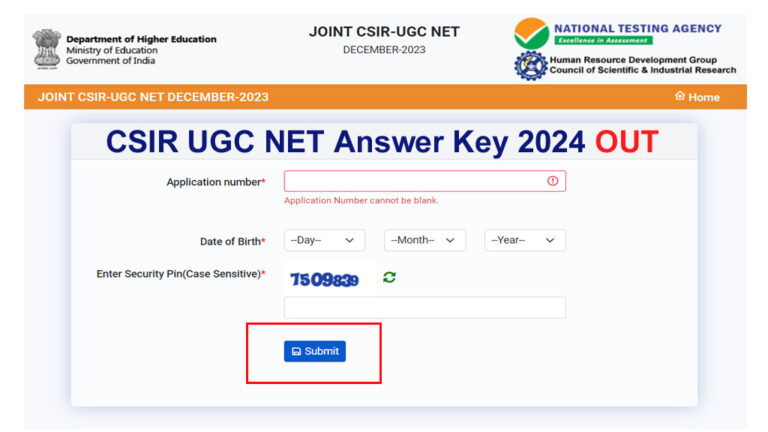 CSIR UGC NET December 2023 answer key objection window closes today at csirnet.nta.ac.in