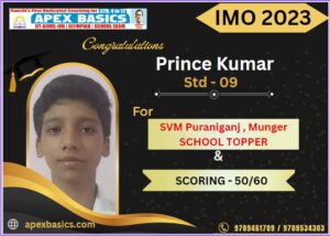 Psychographic Society - Apex Basics Ranchi Students Excel in International Mathematics Olympiad (IMO) Level 1