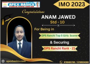 Psychographic Society - Apex Basics Ranchi Students Excel in International Mathematics Olympiad (IMO) Level 1