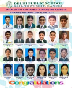 Psychographic Society - SOF द्वारा आयोजित इंटरनेशनल मैथमेटिक्स ओलंपियाड (IMO) 2023-24 लेवल 01 में डीपीएस रांची के छात्रों ने लहराया परचम
