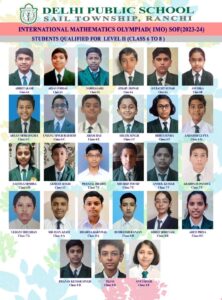 Psychographic Society - SOF द्वारा आयोजित इंटरनेशनल मैथमेटिक्स ओलंपियाड (IMO) 2023-24 लेवल 01 में डीपीएस रांची के छात्रों ने लहराया परचम