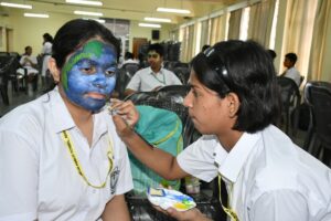 Psychographic Society - DPS Ranchi reverberated with the vibrant hues of nature as students from Classes IX and X showcased their artistic prowess in a Face Painting Competition (Eco Club) centered around the theme "Nature and Wildlife."