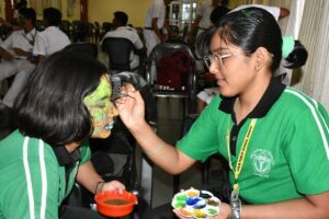 Psychographic Society - DPS Ranchi reverberated with the vibrant hues of nature as students from Classes IX and X showcased their artistic prowess in a Face Painting Competition (Eco Club) centered around the theme "Nature and Wildlife."