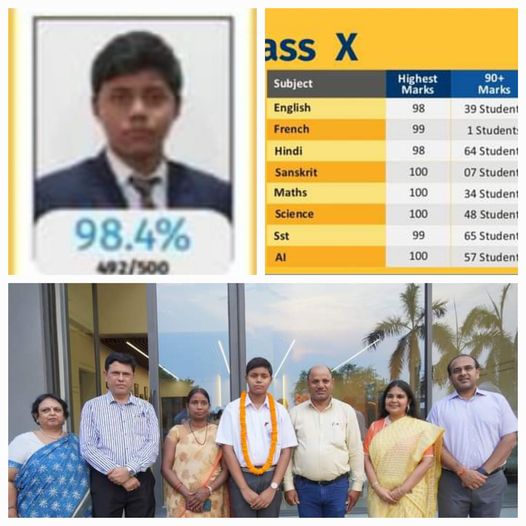 शशांक मौर्य 98.4 % लाकर सनबीम मुगलसराय के बने टॉपर , 47 स्टूडेंट्स को ओवरॉल 90%+