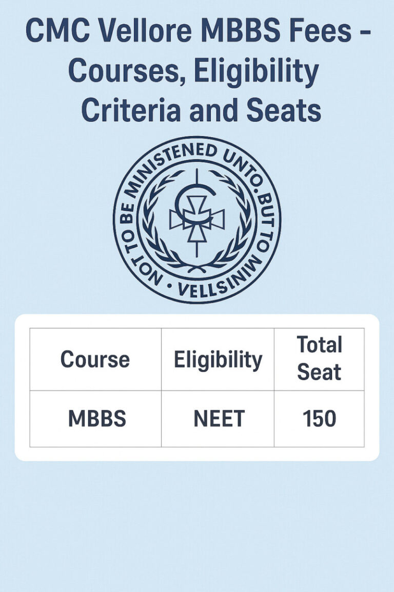 Psychographic Society - CMC Vellore MBBS Fees – Courses, Eligibility Criteria and Seats CMC Vellore