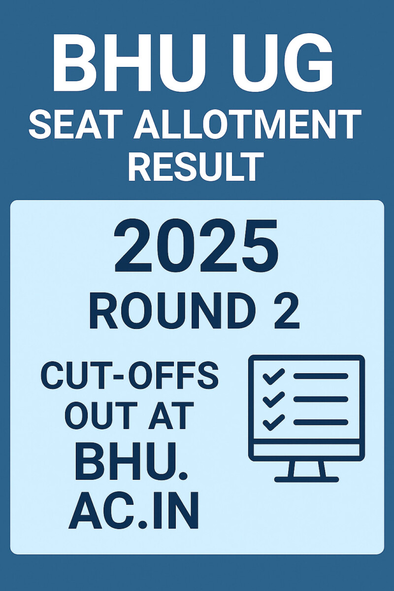 Psychographic Society - BHU UG round 2 seat allotment result 2025 declared; cut-offs out at bhu.ac.in BHU