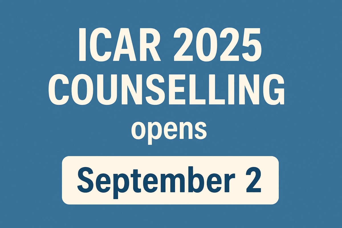 Psychographic Society - ICAR 2025 Counselling opens on September 2; official cites NTA result data, extension requests for delay ICAR