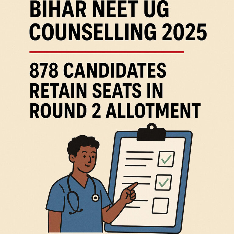 Psychographic Society - Bihar NEET UG Counselling 2025: 878 Candidates Retain Seats in Round 2 Allotment Bihar