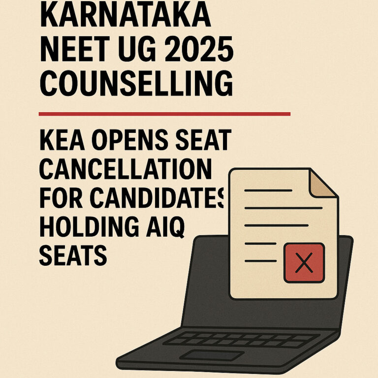 Psychographic Society - Karnataka NEET UG 2025 Counselling: KEA Opens Seat Cancellation for Candidates Holding AIQ Seats Karnataka