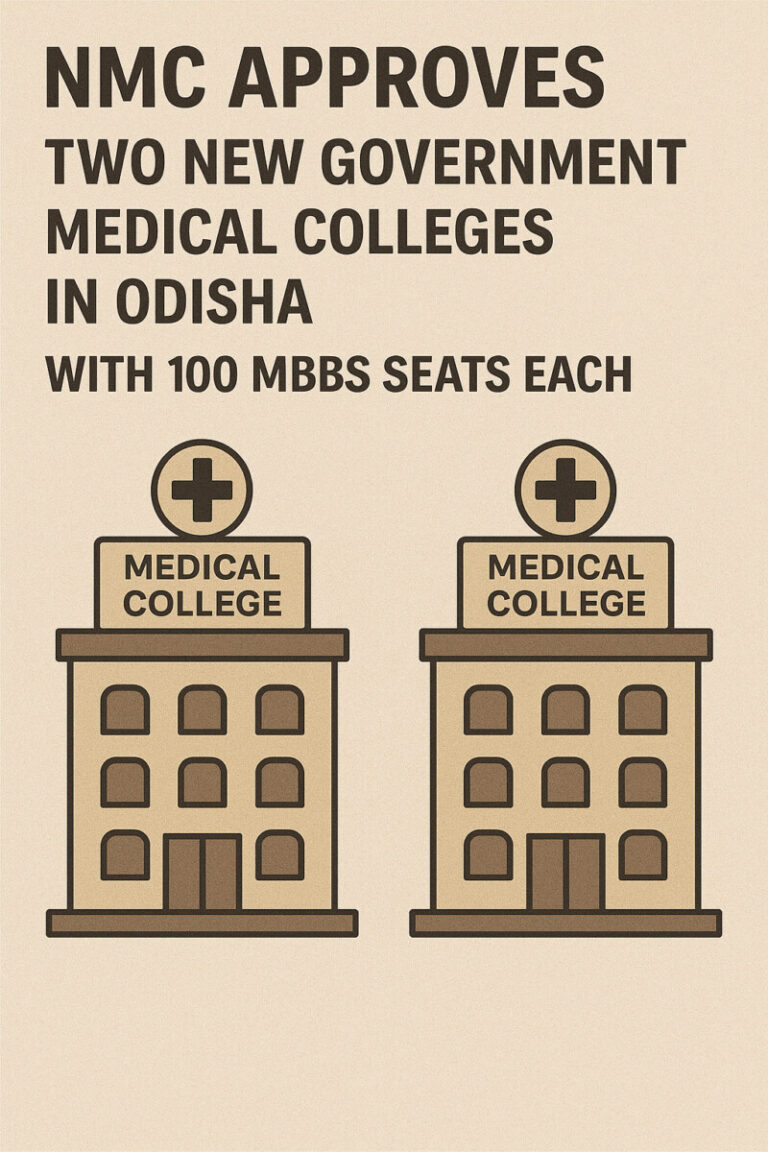 Psychographic Society - NMC Approves Two New Government Medical Colleges in Odisha with 100 MBBS Seats Each NMC