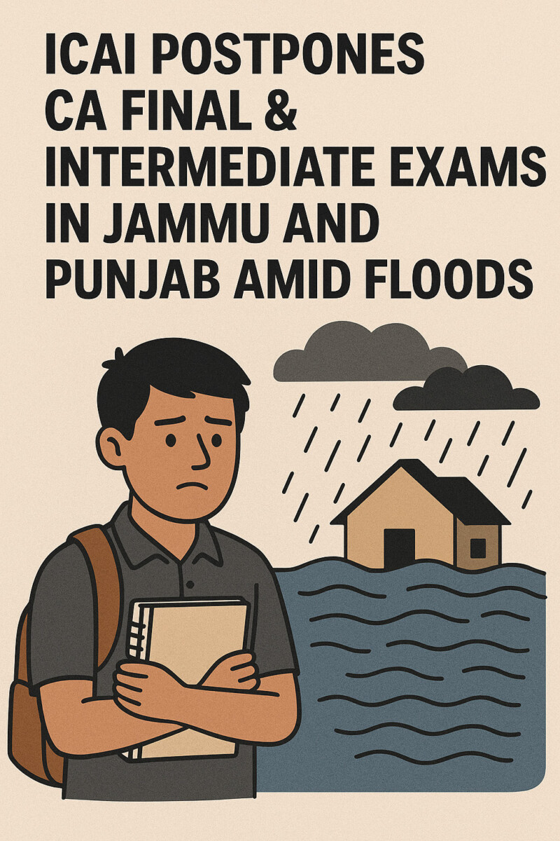 Psychographic Society - ICAI Postpones CA Final & Intermediate Exams in Jammu and Punjab Amid Floods ICAI