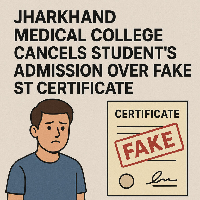 Psychographic Society - Jharkhand Medical College Cancels Student’s Admission Over Fake ST Certificate Jharkhand