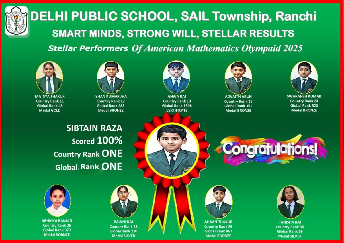 Psychographic Society - DPS Ranchi Shines at American Mathematics Olympiad 2025; Students Achieve Global Success DPS