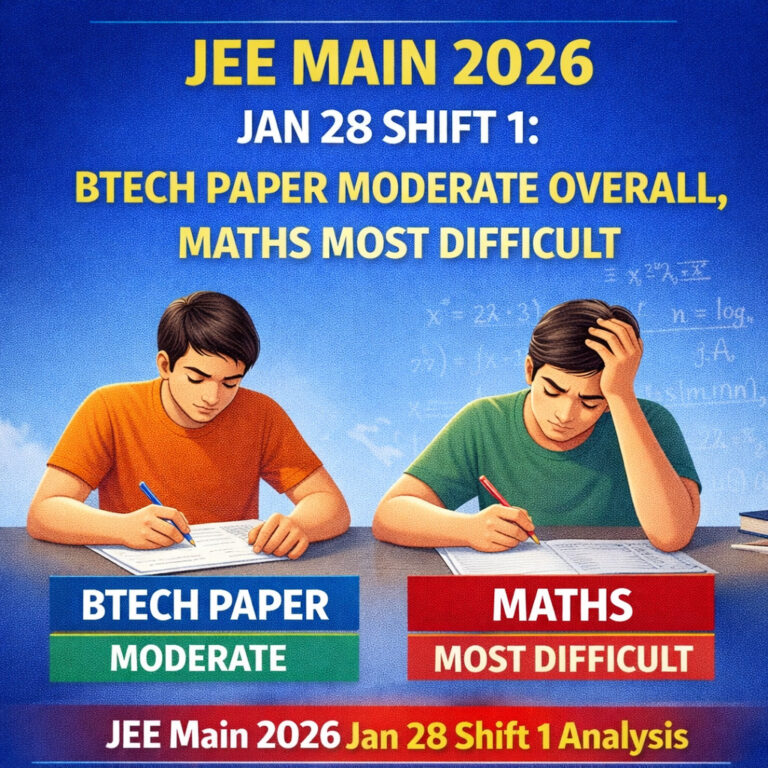 Psychographic Society - JEE Main 2026 Jan 28 Shift 1: BTech Paper Moderate Overall, Maths Most Difficult JEE
