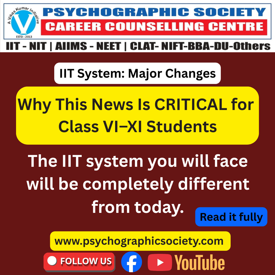 Psychographic Society - IITs Announce Future-Focused Reforms — Why Class VI–X Students Must Prepare Now iit reforms