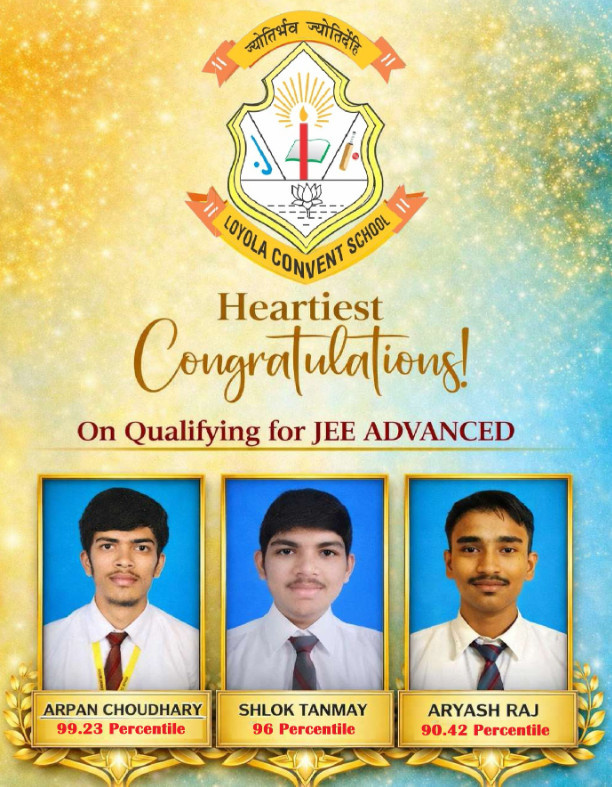 Psychographic Society - Loyola Convent School, Ranchi Students Shine with Outstanding Performance in JEE Main Session 1 - 2026 Loyola