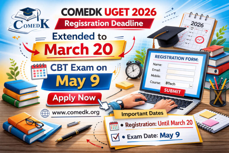 Psychographic Society - COMEDK UGET 2026 Registration Deadline Extended to March 20; CBT Exam on May 9 COMEDK