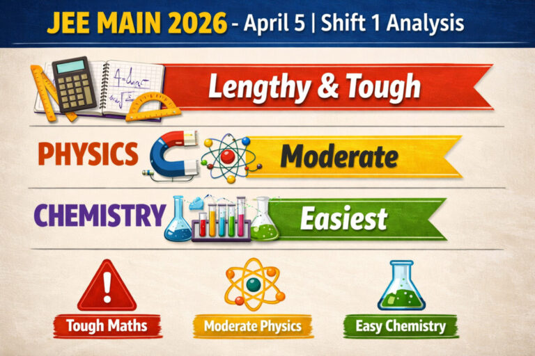 Psychographic Society - JEE Main 2026 April 5 Shift 1 Analysis: Maths Lengthy, Physics Moderate, Chemistry Easiest JEE