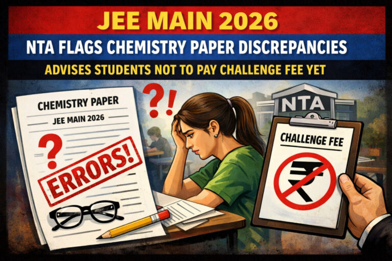 Psychographic Society - JEE Main 2026: NTA Flags Chemistry Paper Discrepancies, Advises Students Not to Pay Challenge Fee Yet JEE