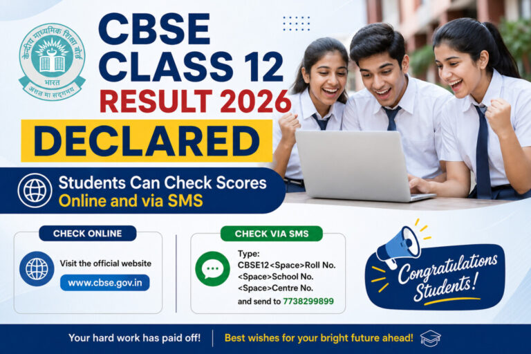 Psychographic Society - CBSE Class 12 Result 2026 Declared; Students Can Check Scores Online and via SMS cbse