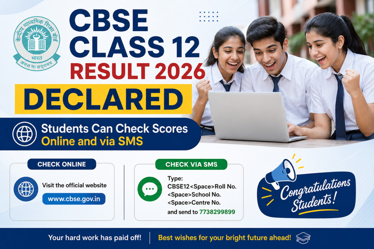 Psychographic Society - CBSE Class 12 Result 2026 Declared; Students Can Check Scores Online and via SMS cbse
