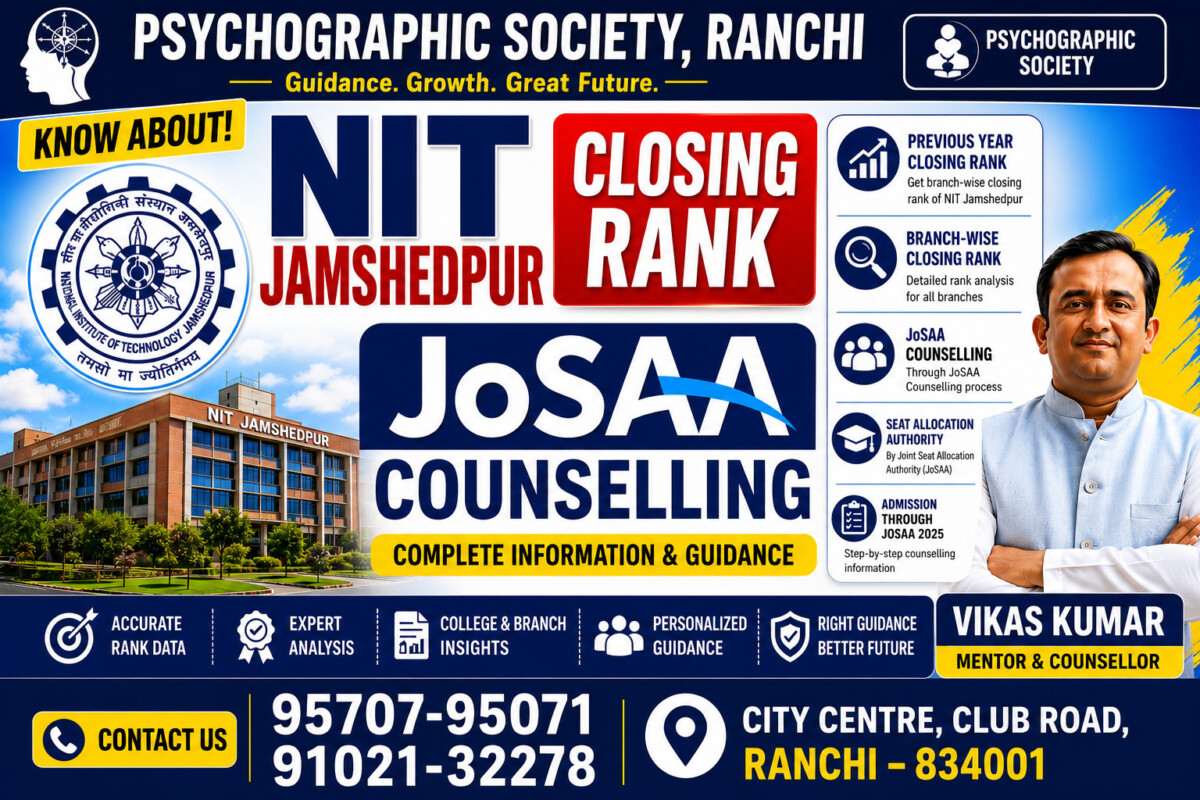 Psychographic Society - NIT Jamshedpur Closing rank : JEE Main Rank vs Branch Analysis | Psychographic Society Guide ChatGPT Image May 13, 2026, 11 52 12 AM