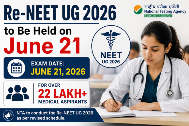 Psychographic Society - Re-NEET UG 2026 to Be Held on June 21 for Over 22 Lakh Medical Aspirants NEET